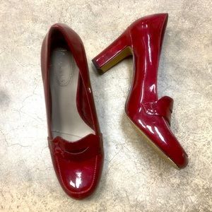 * Red patent Nickels brand pumps
